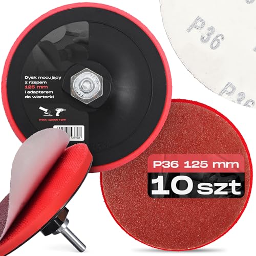 10x Schleifscheiben 125 mm P36 Rund Schleifpapier Schleifpads Schleifblätter Klett Winkelschleifer Scheibe Set + Bohrmaschine Polierteller Schleifteller Adapter M14 10x Schleifscheiben 125 mm P36 Rund Schleifpapier Schleifpads Schleifblätter Klett Winkelschleifer Scheibe Set + Bohrmaschine Polierteller Schleifteller Adapter M14 von Instalguru