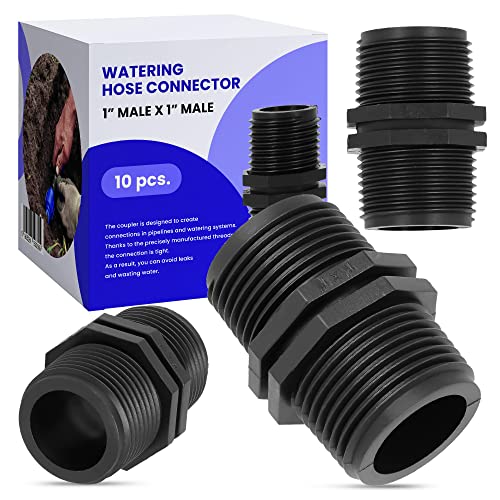 10x Verbinder 1" AG x 1" AG für PE Rohr Kupplung Adapter Bewässerungsleitung Schlauchverbinder Wasserrohr Garten Wasserleitung Micro-Drip-Bewässerungssysteme Rasenbewässerungssystem von Instalguru