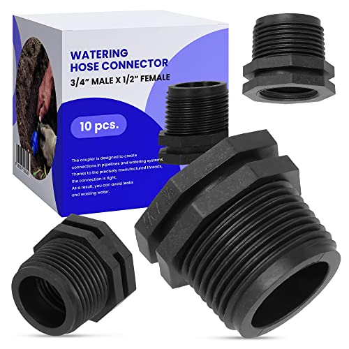 10x Verbinder 3/4" AG x 1/2" IG für PE Rohr Kupplung Adapter Bewässerungsleitung Schlauchverbinder Wasserrohr Garten Wasserleitung Micro-Drip-Bewässerungssysteme Rasenbewässerungssystem von Instalguru