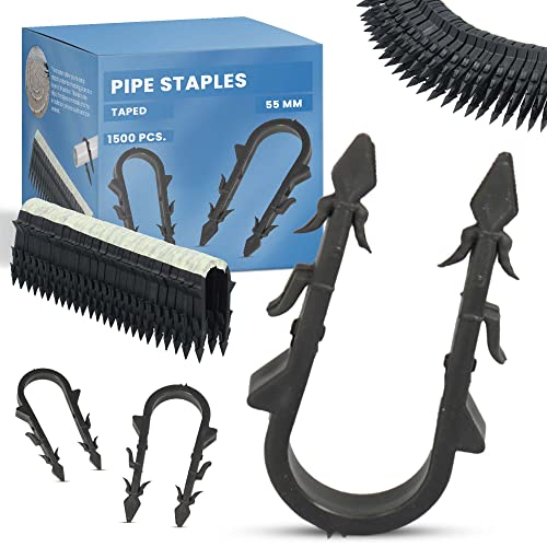 1500x Tackernadeln Rohrhalter Fußbodenheizung 55mm Tackerklammern Geklebt Nadeln Klammer Für Isolierung Klammerpistole Rohrtackerklammern Taker-Clipsatz Rohrklammern Ankerclips Heftklammern von Instalguru