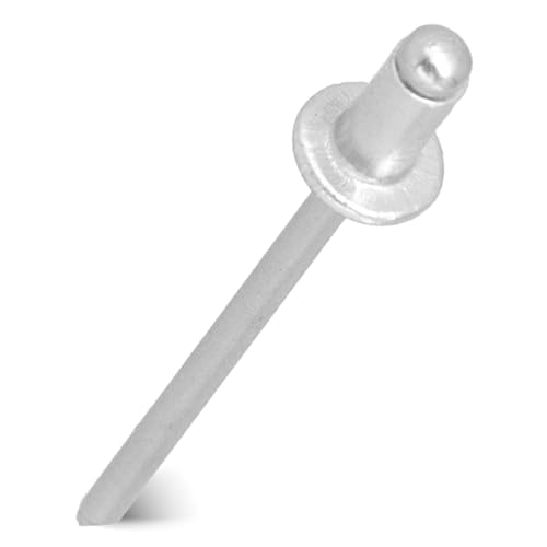 200x Blindnieten 4x6 mm Nieten Popnieten Blindniet Niet Set Aluminiumnieten Aluminium Alu Stahl Verzinkter Farbe Silber Verbinden Dünnen Werkstoffen Metall Kunststoff Holz Leder von Instalguru