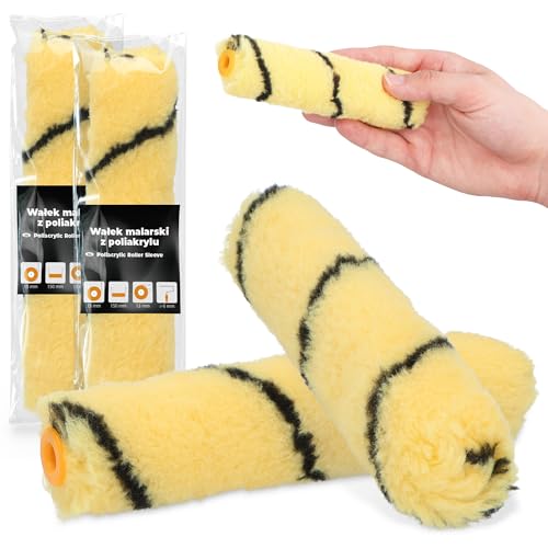 2x Farbroller 15 cm Ersatzrolle Farbwalze Wandfarbe Decke Malerrolle Malerwalze Streichen Malen Farbe Lackier Polyacryl Malerzubehör Renovierung Robust von Instalguru