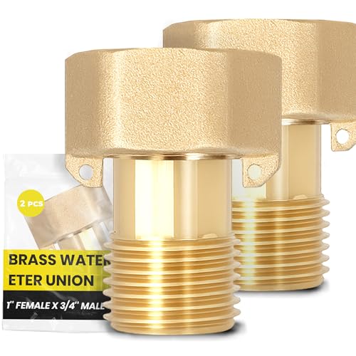 2x Instalguru Wasserzähler Verschraubung 1''x3/4'' Gewindefitting Messingfitting Rohrverbinder Messing Wasseruhr Rohrverschraubung Dichtung Zentralheizung von Instalguru