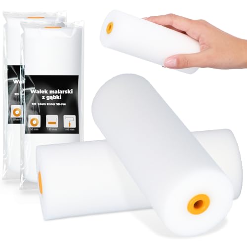 2x Schaumwalze 13 cm Malerwalze Lackierwalze Lackwalze Schaumrolle Farbrolle Lackrolle Roller Streichen Malen Wände Möbel Schaumstoff Glatte Oberflächen von Instalguru
