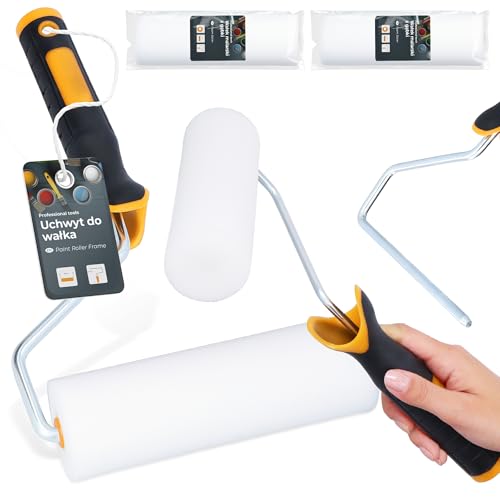 2x Schaumwalze 15 cm Schaumrolle Ersatzwalze Lackierwalze Lackierrolle Malerset Farbe Lack Beize Farbbügel Farbroller Set Schaumstoff Malerei Renovierung von Instalguru