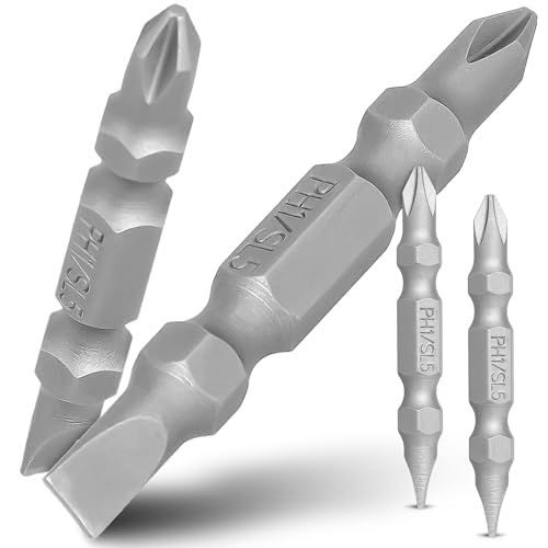 2x Schraubendreher Bit PH1 SL5 50 mm Doppelseitiger Magnetisch Schrauberbit Stahl Schraubendreherbit 1/4'' Biteinsatz Doppelkopf-Schraubendreher-Bit Lang Magnetbit Robust 2x Schraubendreher Bit PH1 SL5 50 mm Doppelseitiger Magnetisch Schrauberbit Stahl Schraubendreherbit 1/4'' Biteinsatz Doppelkopf-Schraubendreher-Bit Lang Magnetbit Robust von Instalguru