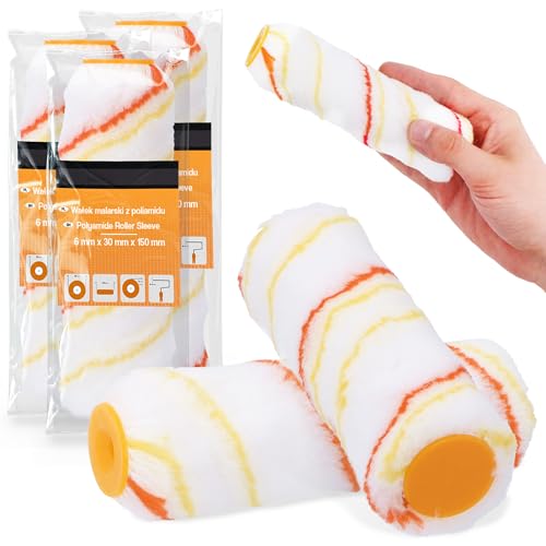 3x Farbroller 15 cm Ersatzrolle Farbwalze Malerrolle Lackroller Acryl Malen Streich Wand Wandfarbe Walze Lackrollen Maler Werkzeug Lackierwalze Rollerpinsel von Instalguru