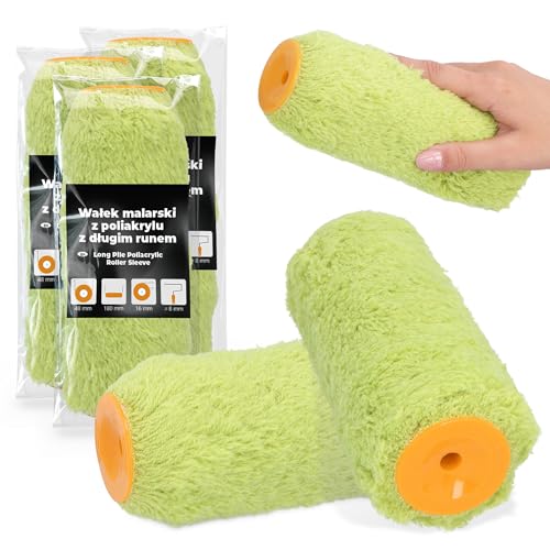 3x Farbroller 18 cm Ersatzrolle Farbwalze Malerroller Malerwalze Roller Lange Haare Streichen Malen Farbe Lackier Möbel Wände Renovierung Farbzubehör Robust von Instalguru