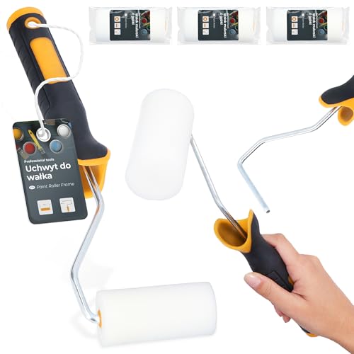 3x Schaumwalze 10 cm Schaumrolle Ersatzwalze Lackierwalze Lackierrolle Malerset Farbe Lack Beize Farbbügel Farbroller Set Schaumstoff Malerei Renovierung von Instalguru