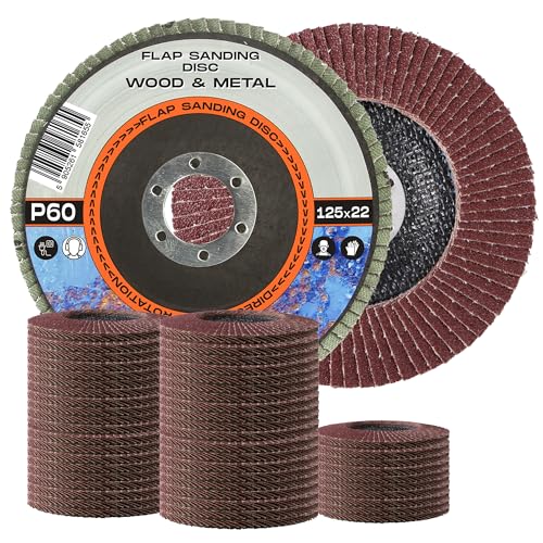 50x Fächer Schleifscheibe 125 x 22,2 mm Schleifmoptelle Fächerscheiben Körnung P60 für Holz Metall Stahl Lamellenscheibe Scheiben Schruppscheiben Winkelschleifer Zubehör 50x Fächer Schleifscheibe 125 x 22,2 mm Schleifmoptelle Fächerscheiben Körnung P60 für Holz Metall Stahl Lamellenscheibe Scheiben Schruppscheiben Winkelschleifer Zubehör von Instalguru