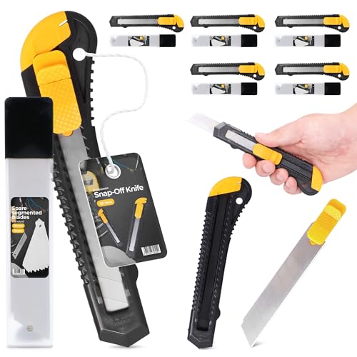 5x Cuttermesser 18 mm Teppichmesser Paketmesser Kartonmesser Cutter Metallmesser Folienmesser Universalmesser Abbrechmesser 55x Ersatzklingen Abbrechklingen 5x Cuttermesser 18 mm Teppichmesser Paketmesser Kartonmesser Cutter Metallmesser Folienmesser Universalmesser Abbrechmesser 55x Ersatzklingen Abbrechklingen von Instalguru