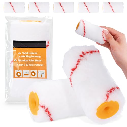 5x Farbrolle 10 cm Malerwalze Lackierwalze Lackrolle Ersatzrolle Streichrollen Malerrolle Mikrofaser Roller Farben Lacke Wand Decken Fassaden Malerbedarf von Instalguru