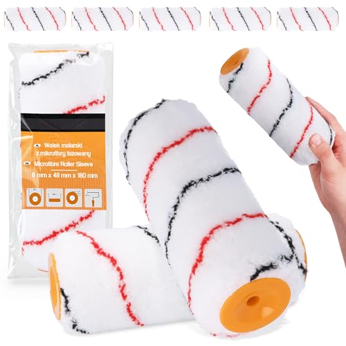 5x Farbrolle 18 cm Malerwalze Lackierwalze Lackrolle Ersatzrolle Streichrollen Malerrolle Mikrofaser Roller Farben Lacke Wand Decken Fassaden Malerbedarf von Instalguru