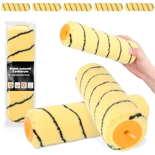5x Farbroller 25 cm Ersatzrolle Farbwalze Wandfarbe Decke Malerrolle Malerwalze Streichen Malen Farbe Lackier Polyacryl Malerzubehör Renovierung Robust von Instalguru