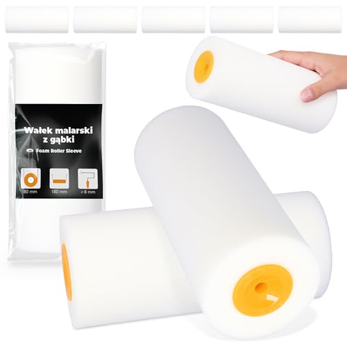 5x Schaumwalze 18 cm Malerwalze Lackierwalze Lackwalze Schaumrolle Farbrolle Lackrolle Roller Streichen Malen Wände Möbel Schaumstoff Glatte Oberflächen von Instalguru