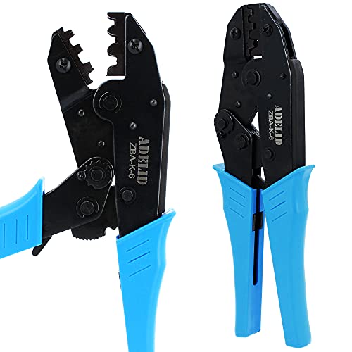 ADELID Crimpzange Kabelschuhzange BASIC Mit Ratschenfunktion Für Steckverbinder 0.5-6.0 mm² Kabelschuhe Quetschverbinder | Krimpzange Mit Ergonomischer Griff Crimp Tool Elektriker Werkzeuge | ZBA-K-6 von Instalguru