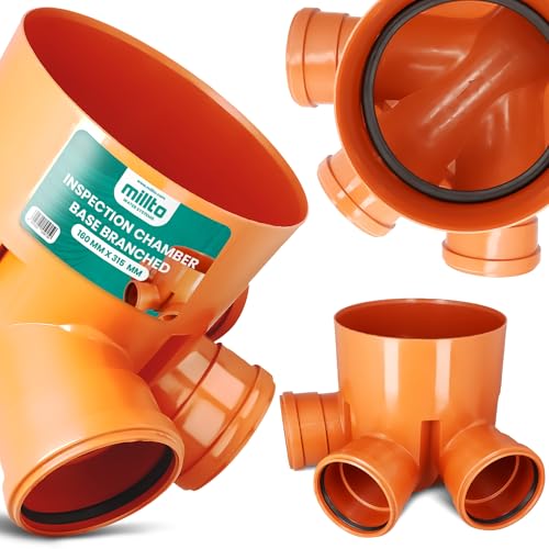 Abwasserschacht Schachtboden 160 x 315 mm x 45° Revisionsschacht 3x Zulauf 1x Auslauf Kunstoff Steigrohr Kontrollschacht Revisionsschacht Entwässerung Schacht Dränage von Instalguru