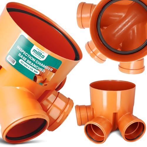 Abwasserschacht Schachtboden 160 x 315 mm x 45° Revisionsschacht 3x Zulauf 1x Auslauf Kunstoff Steigrohr Kontrollschacht Revisionsschacht Entwässerung Schacht Dränage von Instalguru