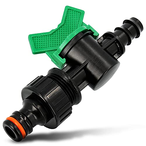 BRADAS® Regulierventil Absperrventil Schlauchverbindung 16 mm Mit 3/4" Zoll Reduzierung Wasserhahn Adapter Hahnverbinder Black LINE | Gartenschlauch Kugelhahn Schlauchanschluss Bewässerung System von Instalguru