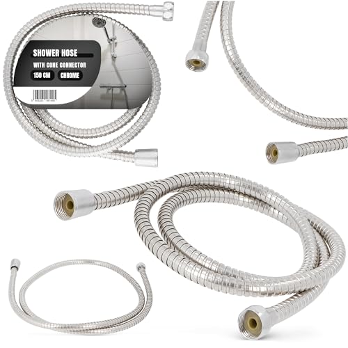 Brauseschlauch Duschschlauch 150 cm Handbrauseschlauch Universal Dusche Schlauch Chrom Edelstahl Badewanneschlauch Knickschutz von Instalguru