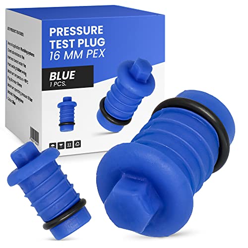 Druckprüfstopfen 16 mm PEX Blau Gewindeende Dichtheitsprüfung für mehrschichtige Rohre Polypropylen-Gummi-O-Ring von Instalguru