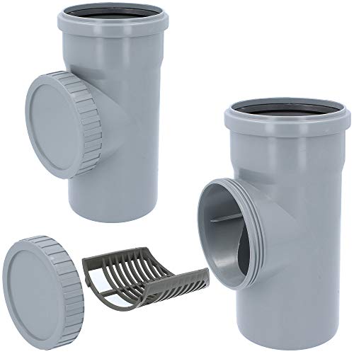 Fallrohrfilter DN 100 Ø 110 mm Grau | Regenrohfilter mit Sieb Regenrohrablauf Regensammler Dachrinnenschutz Dachrinnen Laubschutz Regenwasser Regentonne Regenwasserfilter von Instalguru