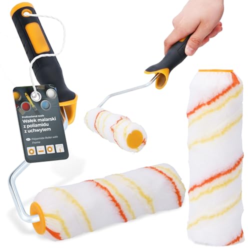 Farbroller 15 cm Ersatzrolle Farbwalze Lackroller Ersatzwalze Fellwalze Halter Farbbügel Bügel Acryl Lack Putz Tapete Wand Malen Walze Malerrolle Streichen Malerset von Instalguru