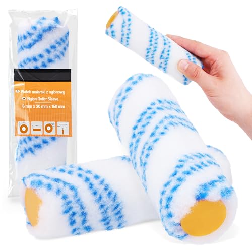 Farbroller 15 cm Ersatzrolle Farbwalze Malerwalze Malerrolle Nylonrolle Malen Streichen Wandfarbe Roller Anti-Spritz-Roller Universal Wandroller Robuste von Instalguru
