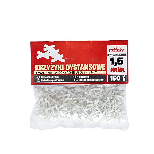 Fliesenkreuze Fugenkreuze Fliesenabstandhalter Profi Distanzstücke 1 mm 1,5 mm 2 mm 2,5 mm 3 mm 4 mm (150 x 1,5 mm) von Instalguru