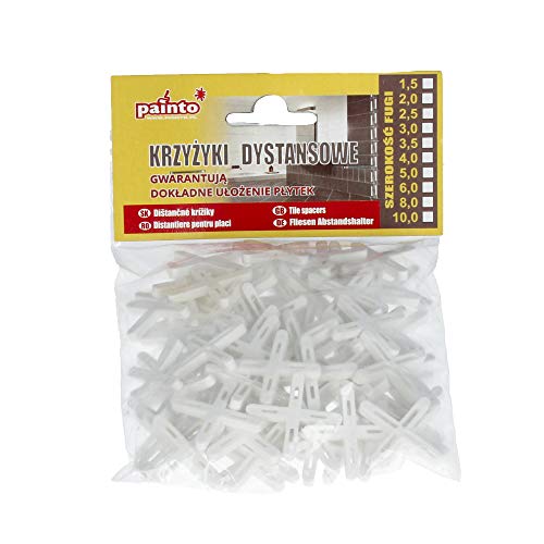 Fliesenkreuze Fugenkreuze Fliesenabstandhalter Profi Distanzstücke 1 mm 1,5 mm 2 mm 2,5 mm 3 mm 4 mm (75 x 4,0mm) von Instalguru