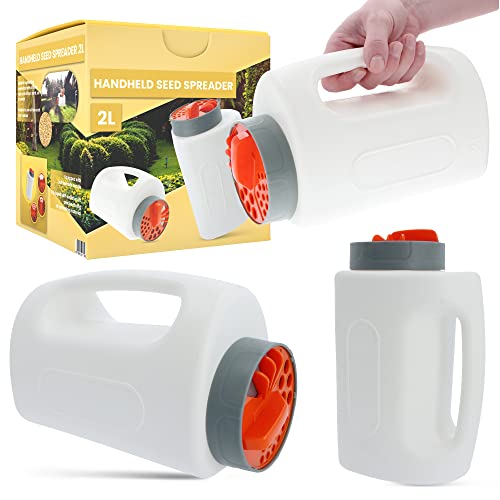 Garten Handsämaschine für Rasensamen 2L Dünger Universal-Streuer Universal Gartensämaschine Samenschieber Mini Verstellbare Löcher Langlebiges Leichtes Gartengerät Garten Handsämaschine für Rasensamen 2L Dünger Universal-Streuer Universal Gartensämaschine Samenschieber Mini Verstellbare Löcher Langlebiges Leichtes Gartengerät von Instalguru
