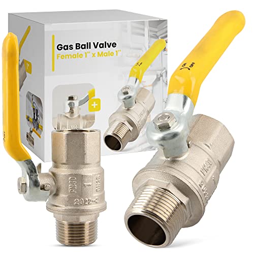 Gas Kugelhahn Gashahn Gas-Absperrhahn 1" IG x 1" IG Messing Kugelventil Absperrventil Hebelgriff Gaskugelhahn Flüssigkeiten Gas Absperrung von Instalguru
