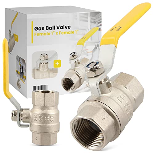 Gas Kugelhahn Gashahn Gas-Absperrhahn 1" x 1" IG Messing Kugelventil Absperrventil Hebelgriff Gaskugelhahn Flüssigkeiten Gas Absperrung von Instalguru