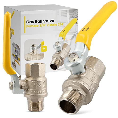 Gas Kugelhahn Gashahn Gas-Absperrhahn 3/4" IG x 3/4" IG Messing Kugelventil Absperrventil Hebelgriff Gaskugelhahn Flüssigkeiten Gas Absperrung von Instalguru
