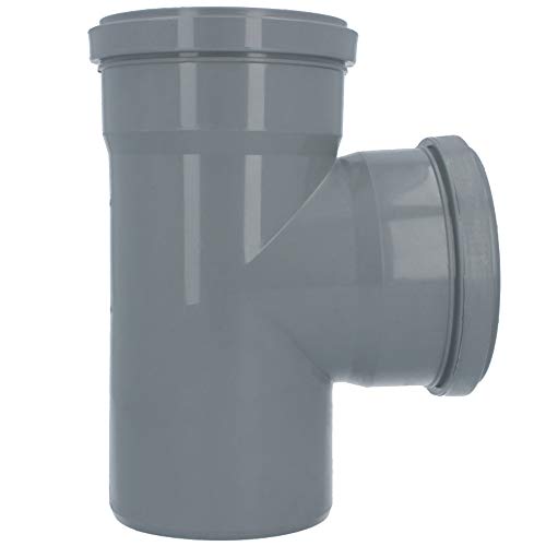 HT Rohr Abzweig Ø DN 110 mm Grau T-Stück Winkel 90° | Abwasser Winkel Kunststoff Abflussrohr Kunststoffabzweig PVC PP Doppelabzweig Verbindung Anschlussstück von Instalguru