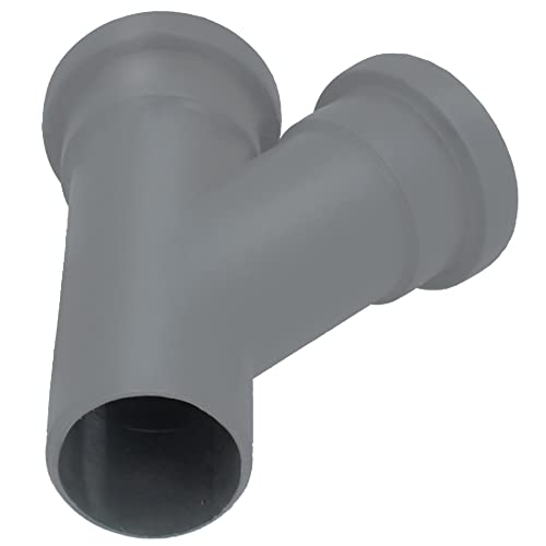HT Rohr Abzweig Ø DN 50 mm Grau Winkel 45° | Abwasser T-Stück Kunststoff Abflussrohr Kunststoffabzweig PVC PP Doppelabzweig Verbindung Anschlussstück von Instalguru
