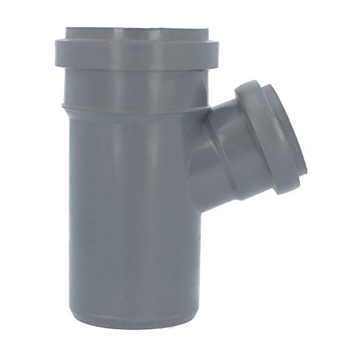 HT Rohr Abzweig Ø DN 75 x 50 mm Grau T-Stück 67° Grad Mit Gummidichtringen | Einfach-Abzweig Doppelverbindung Winkel Kunststoff Abwasser Abflussrohr Kunststoffabzweig PVC PP Verbindung Anschlussstück von Instalguru