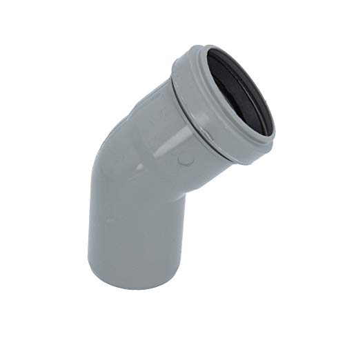 HT Rohr Bogen Grau Ø DN 50 mm 45 Grad | Abwasser Winkel Kunststoff Abflussrohr Kunststoffbogen PVC PP Doppelabzweig Verbindung Anschlussstück von Instalguru