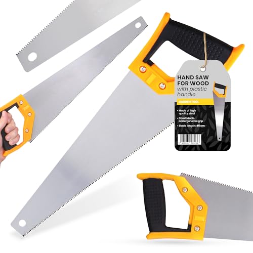 Handsäge Säge 450 mm Fuchsschwanz Holzsäge Baumsäge Sägeblatt Bausäge Gartensäge Gehärteter Scharfe Präzisionszähne Mehrzwecksäge Metallsäge mit Rutschfester Griff von Instalguru