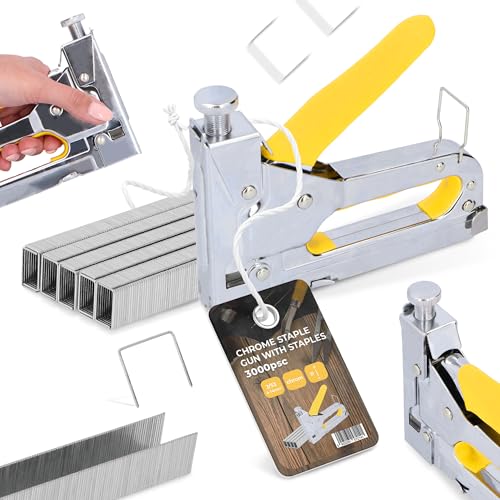 Handtacker Tacker Polstertacker 4-14 mm Hefter Nagler Handnagler Klammergerät Klammerentferner für Dekoration Möbel Tackerpistole mit 3000x Klammern 12 mm 53A Nägel Heftklammern von Instalguru