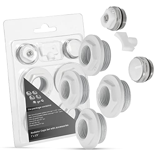 Heizkörper Endkappen und Zubehör Set 1''x1/2'' Dichtung Entlüftungsschlüssel Blindstopfen Robuste Langlebigkeit Zentralheizung Flachheizkörperstopfen Heizkörper Endkappen und Zubehör Set 1''x1/2'' Dichtung Entlüftungsschlüssel Blindstopfen Robuste Langlebigkeit Zentralheizung Flachheizkörperstopfen von Instalguru
