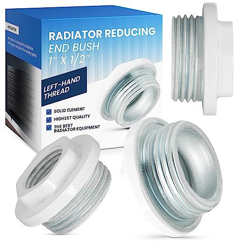 Heizkörper Reduzierstopfen Reduzierstück 1'' x 1/2'' links Heizungsinstallation Endbuchse Kühlerreduzierer Heizkörperadapter Zubehör für Zentralheizungsradiatoren Kühlerverbinder von Instalguru
