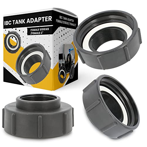 IBC-Tankanschluss Wassertankverschraubungen Behälteranschluss Wassertank-Adapter Tankadapter Wassertankanschluss Anschlüsse Regentonnen Ablaufadapter Tank Connector (S100x8 /2'' IG) von Instalguru