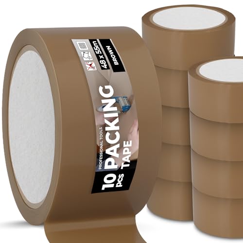 Instalguru 10x Klebeband Packband 48 mm 55 m Braun Paketband Verpackungsband Verpackungsklebeband Stark Acrylkleber Verschließen von Paketen Kartons Universelles Instalguru 10x Klebeband Packband 48 mm 55 m Braun Paketband Verpackungsband Verpackungsklebeband Stark Acrylkleber Verschließen von Paketen Kartons Universelles von Instalguru