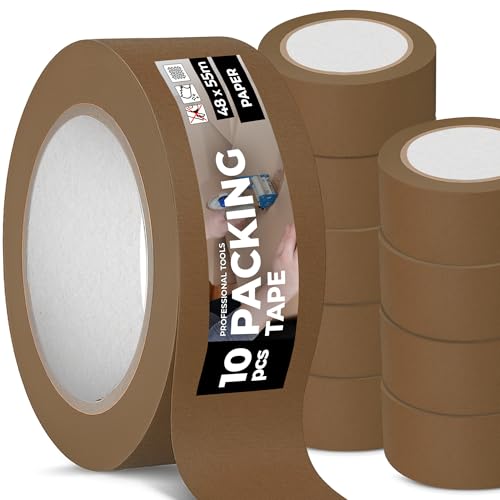 Instalguru 10x Packband Klebeband Paketband 40 mm Braun Verpackungsband Papierklebeband Recycelbar Naturkautschukkleber Umweltgerechtes Recyclingfreundlich Instalguru 10x Packband Klebeband Paketband 40 mm Braun Verpackungsband Papierklebeband Recycelbar Naturkautschukkleber Umweltgerechtes Recyclingfreundlich von Instalguru