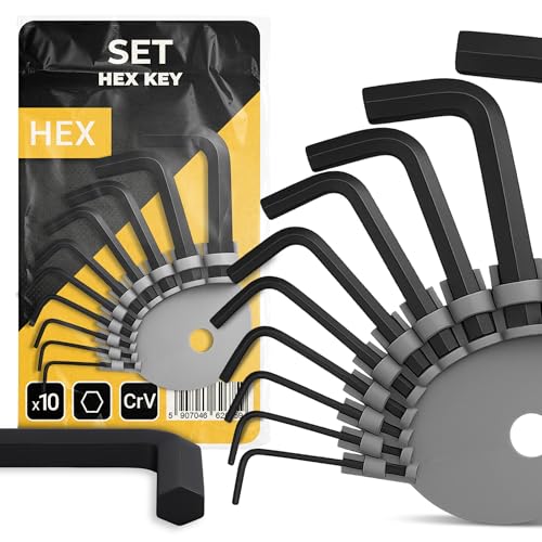Instalguru 10x Winkelschlüssel Schraubenschlüssel Satz 1,5-10 mm HEX Innensechskantschlüssel Sechskant Allen Cr-V Stahl Praktischen Halter Kompakt Profi Schwarz von Instalguru