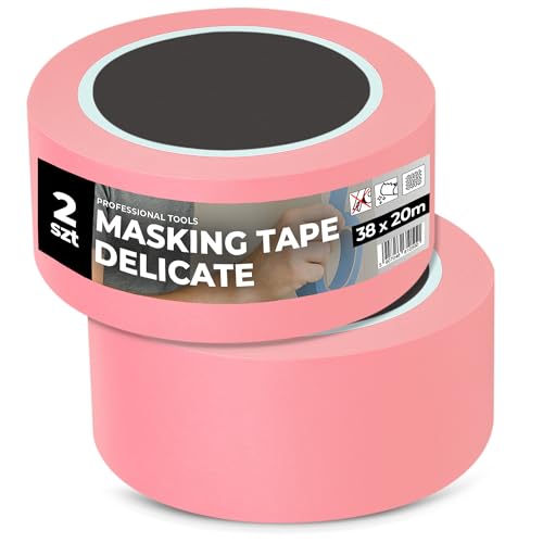 Instalguru 2x Malerband 38 mm x 20 m Klebeband Rose Malerkrepp Abklebeband Maler Kreppband Universal Renovieren Malerarbeiten Washi-Papier Washi-Reispapier von Instalguru