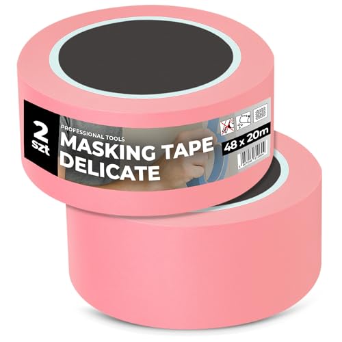Instalguru 2x Malerband 48 mm x 20 m Klebeband Rose Malerkrepp Abklebeband Maler Kreppband Universal Renovieren Malerarbeiten Washi-Papier Washi-Reispapier von Instalguru