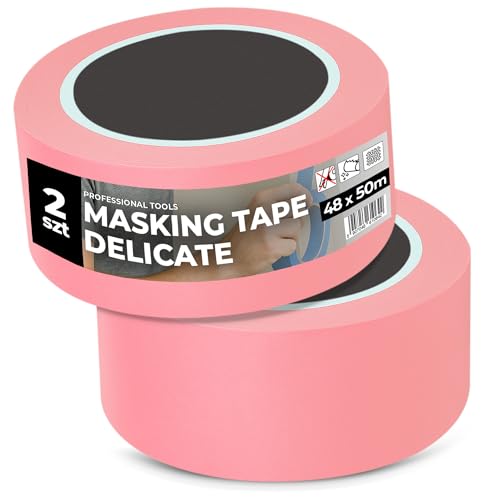 Instalguru 2x Malerband 48 mm x 50 m Klebeband Rose Malerkrepp Abklebeband Maler Kreppband Universal Renovieren Malerarbeiten Washi-Papier Washi-Reispapier von Instalguru