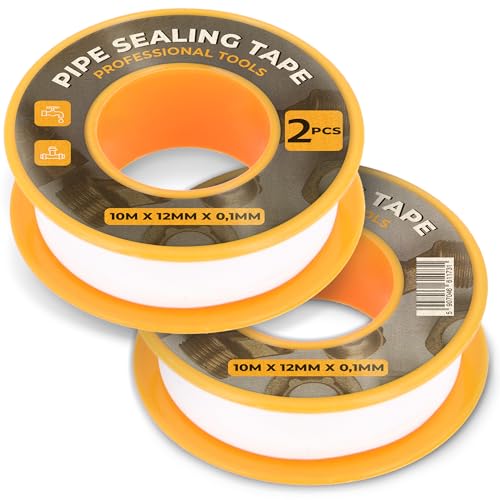 Instalguru 2x Teflonband Gewindedichtband 10m 12mm Weiß Teflon Abdichten PTFE Gewinde Band Dichtungsband Dichtband Gewindeband Wasserdicht Hochwertiges Haushalt Industrie von Instalguru